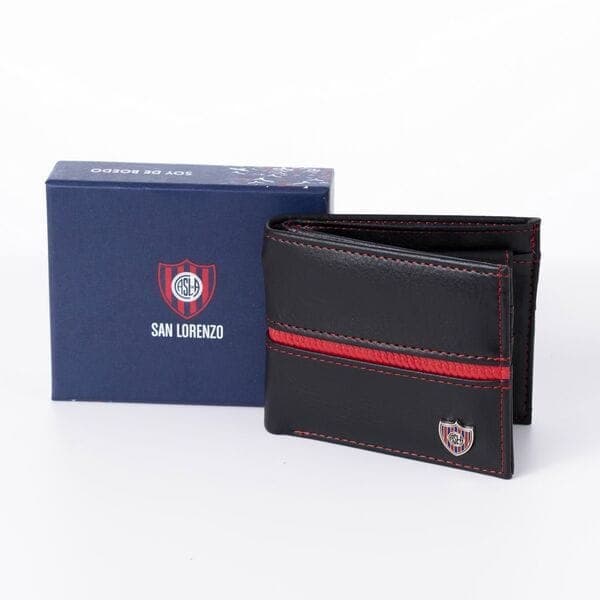 Billetera San Lorenzo Cuero Negro - Edición Exclusiva - imagen 1