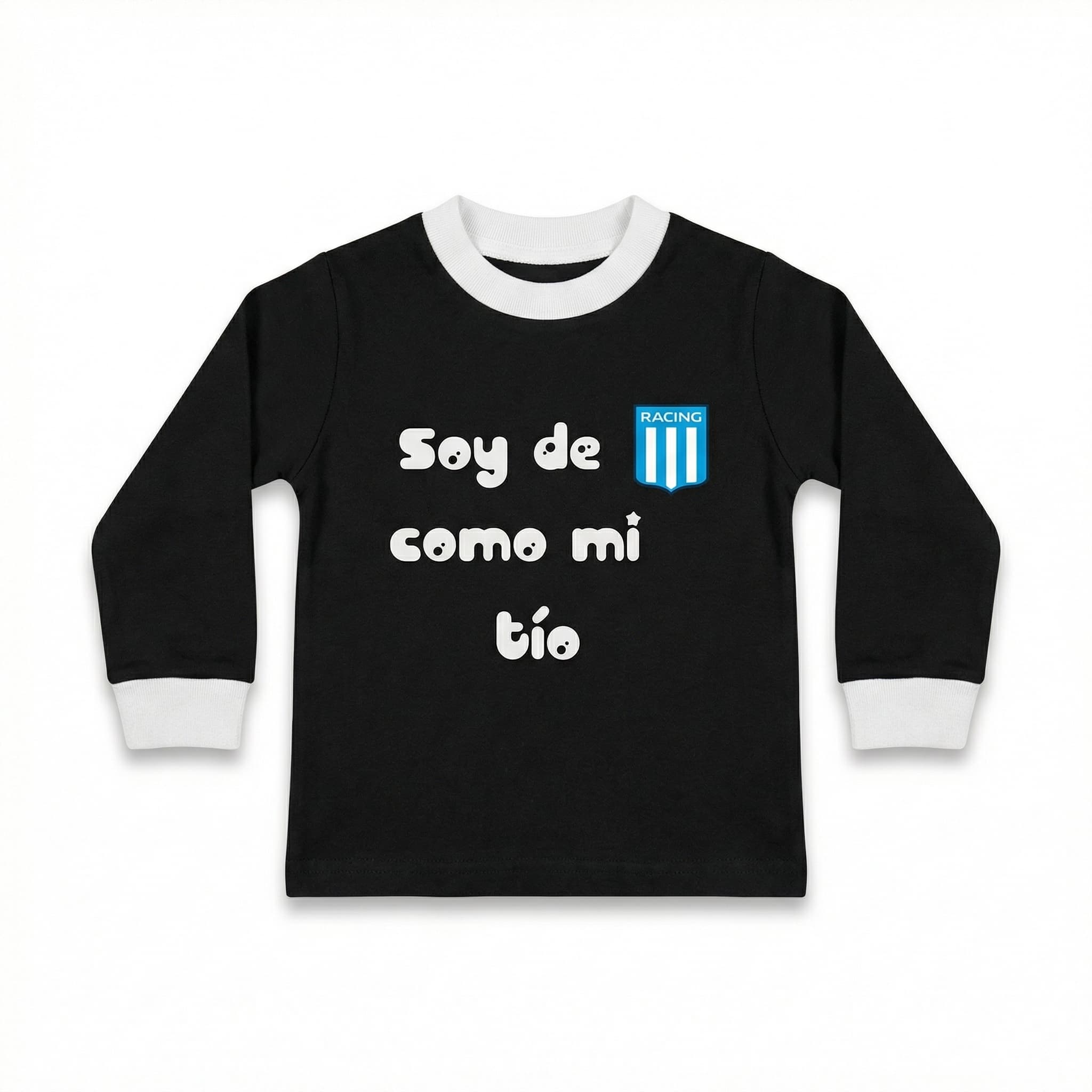 Remera Racing Club Como Mi Tío - Manga Larga Infantil - imagen 1